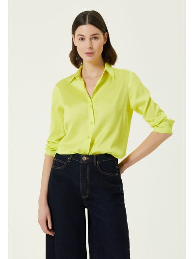 Collection Twill Silk Shirt Green