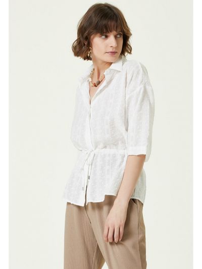 Network Basic Fit Jacquard Shirt White