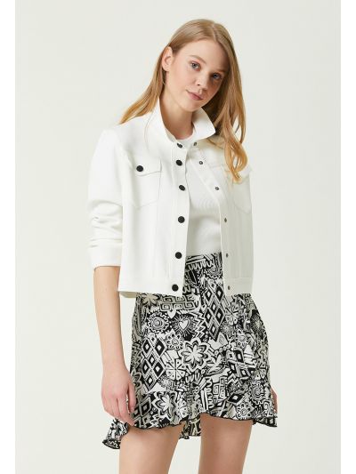 Club Knitwear Trucker Jacket White