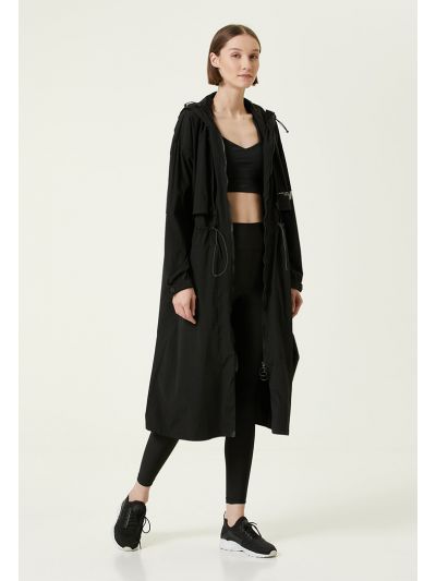 Academia Hooded Raincoat Black