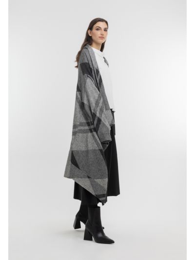 Multicolored Blocks Patterned Ponchos -Sale