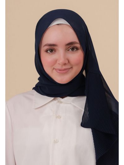 One Side Pleated Solid Scarf