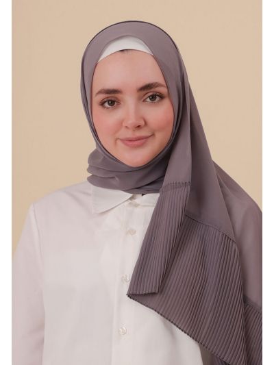 One Side Pleated Solid Scarf