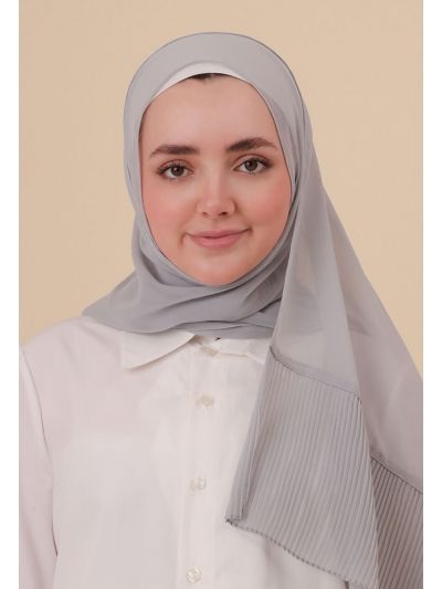 One Side Pleated Solid Scarf