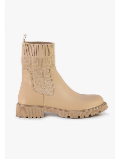 PU Leather Solid Elasticated Sides Boots -Sale