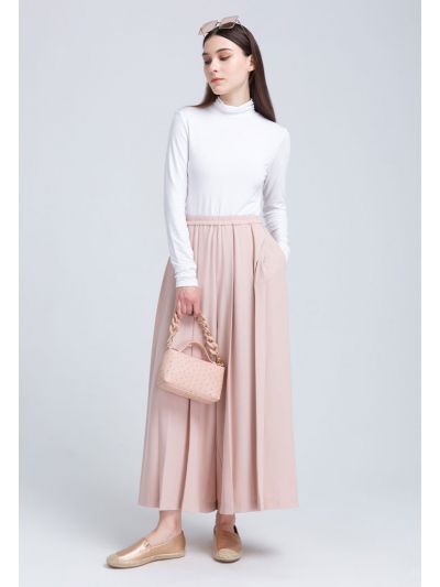 Wide Hem Fold Solid Trouser