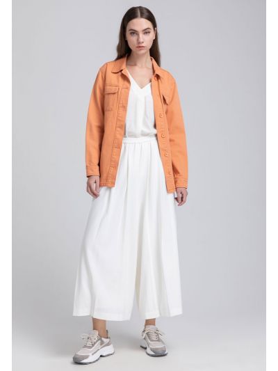 Wide Hem Fold Solid Trouser