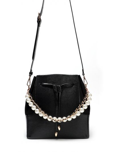 Drawstring Solid Bucket Handbag