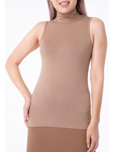 High Neck Sleeveless Basic Top -Sale