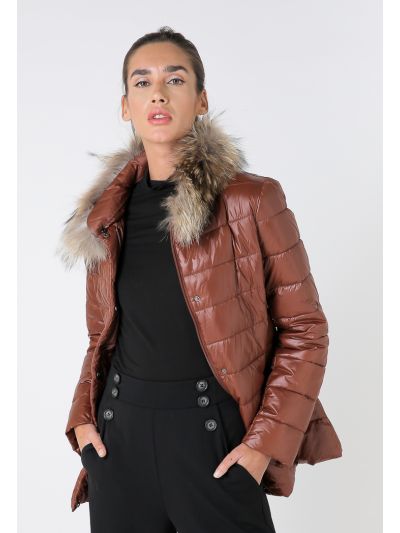 Quilted Faux Fur Solid Jacket