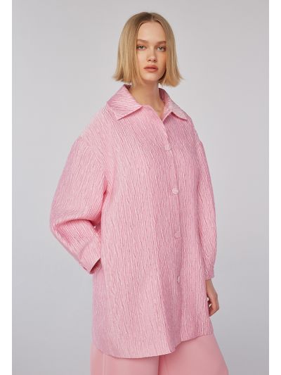 Big Button Textured Shirt -Sale