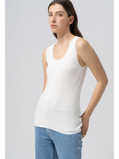 Solid knitted Sleeveless Top