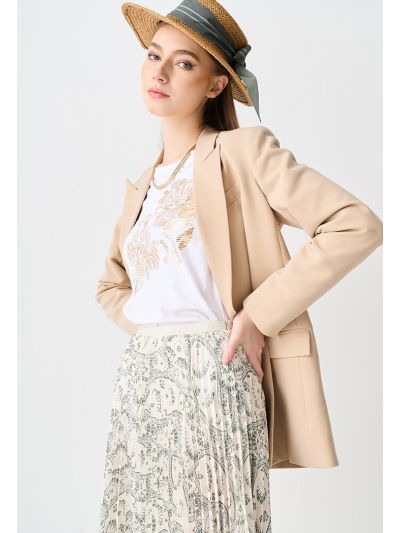 Double Breasted Notched Collar Blazer