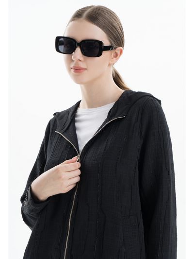 Solid Sequenced Textured Jacket -Sale