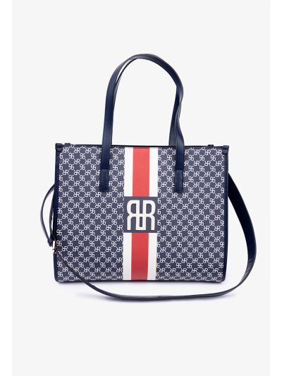 Textured Emblem Tote Bag