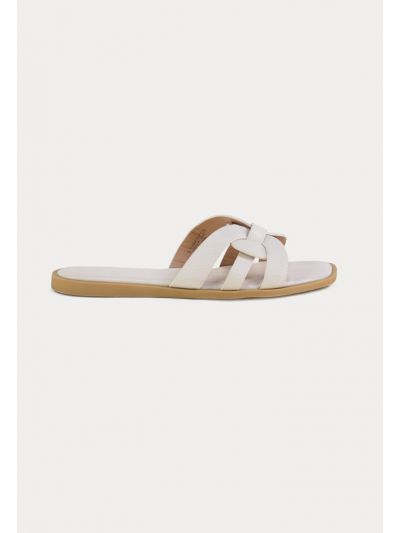 Crossover Vamp PU Leather Open Flat Sandals -Sale