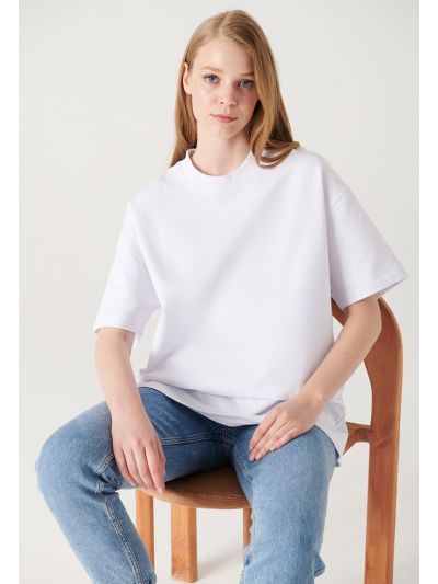 Classic Elasticated Crewneck T-Shirt -Sale
