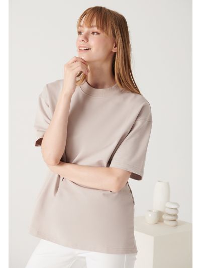 Classic Elasticated Crewneck T-Shirt -Sale
