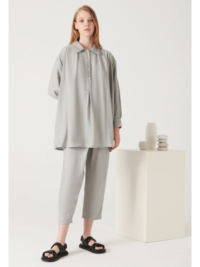 Drape Overlap Casual Solid Trouser -Sale