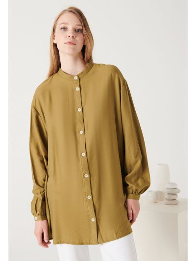 Back Pleated Loose Fit Shirt -Sale