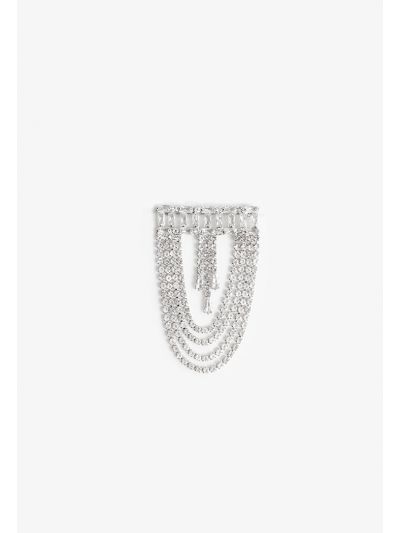 Zircon Stone And Strass Dangling Brooch Pin -Sale