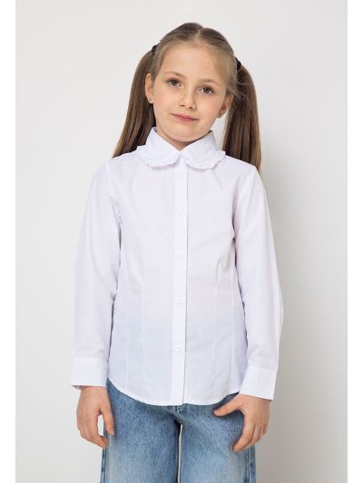 Ruffled Collar School Shirt