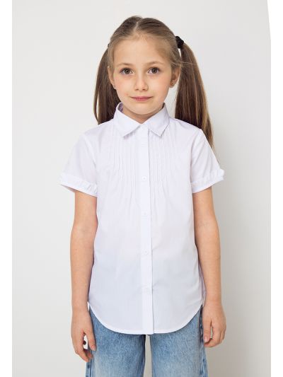 Pleated Short Sleeved School Shirt