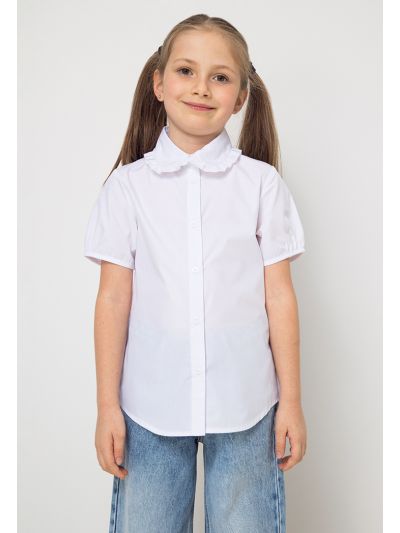 Ruffled Peter Pan Collar School Shirt