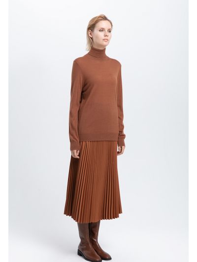All Over Pleated Elasticated Waist Skirt -Sale