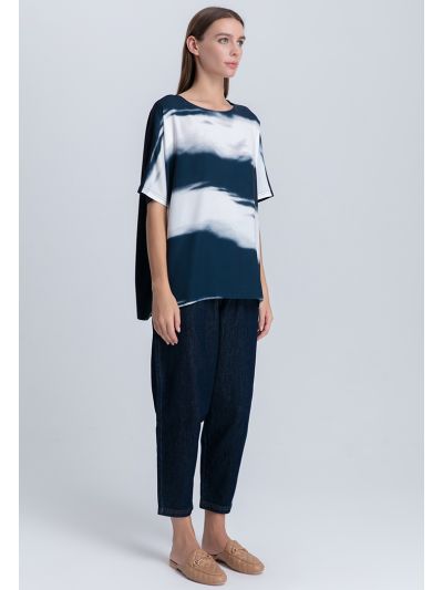 Fringed Loose High Waist Straight Denim Pants