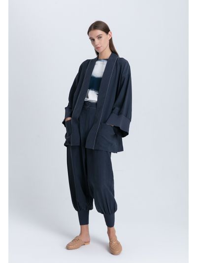 Ribbed Wide Leg Cuffs Loose Pants