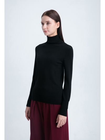 High Turtle Neck Basic Knitted Top