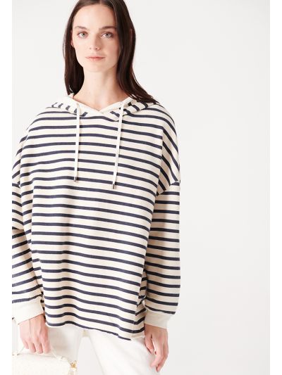 Striped Hooded Shirt
