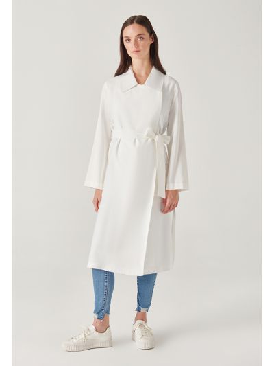 Solid Lightweight Side Slits Coat -Sale