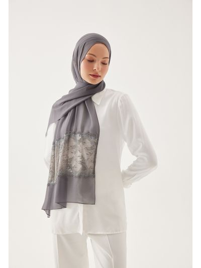 Floral Lace Solid Hijab