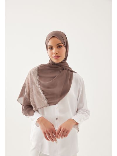 Floral Lace Solid Hijab