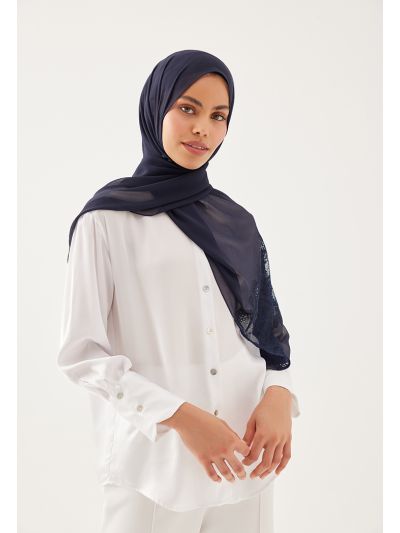 Floral Lace Solid Hijab
