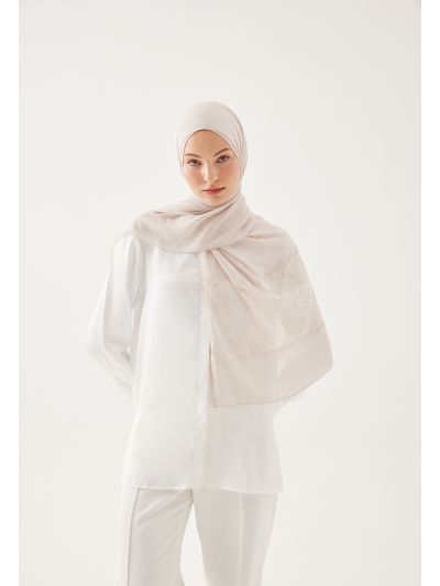 Floral Lace Solid Hijab