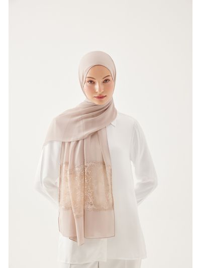 Floral Lace Solid Hijab