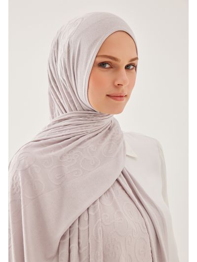 Solid Floral Patterned Hijab