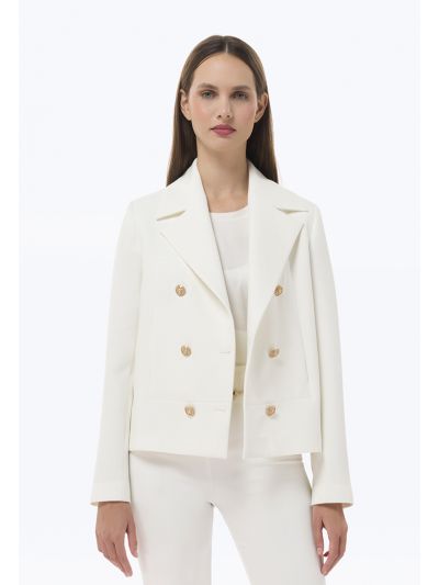 Solid Double Breasted Blazer