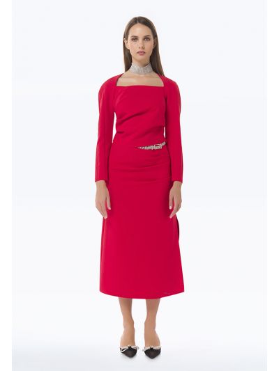 Semi Solid Neoprene Pencil Skirt
