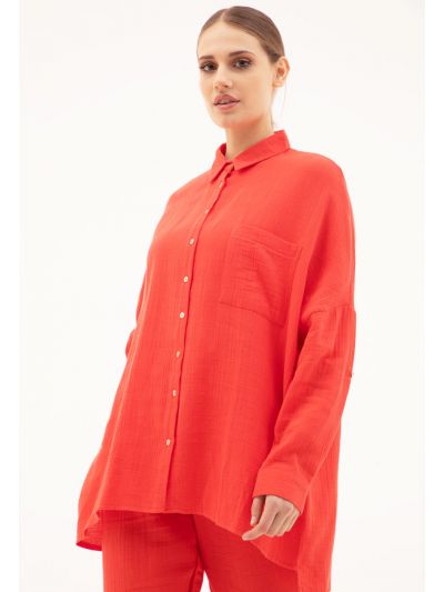 Oversized Drop Shoulder Shirt (Free Size) -Sale