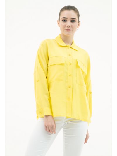 Oversized Solid Tencel Shirt (Free Size)