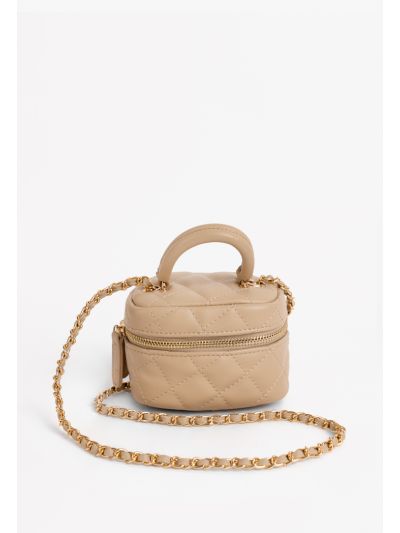 Solid Quilted Crossbody Bag