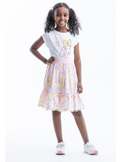 Disney Minne Mouse AOP Skirt With Pom Pom Tassel -Sale