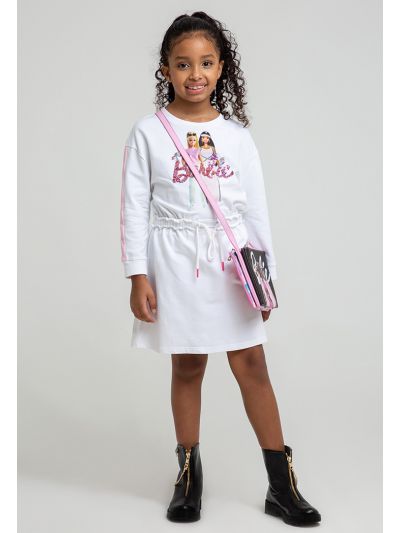 Barbie Graphic Print Drawstring Waist Line Dress -Sale