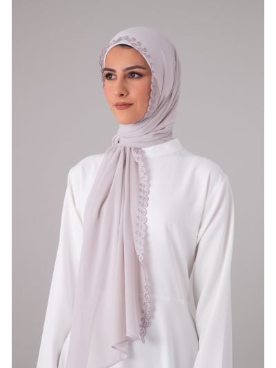 Solid Scallop Hem Hijab