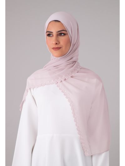 Solid Scallop Hem Hijab