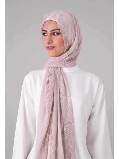 Embroidered Chiffon Lace Hijab